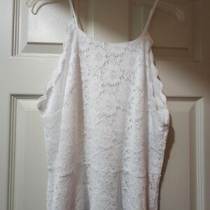 No Boundaries White Lace Sleevless Dress